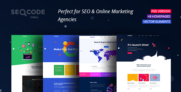 SeoCode - The Ultimate SEO & Online Marketing PSD Template Design listing image