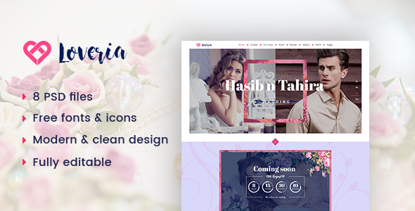 Loveria | Wedding PSD Template