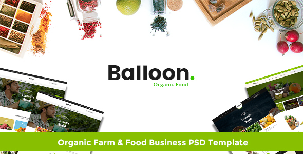 Balloon | Organic Farm & Food Business PSD Template