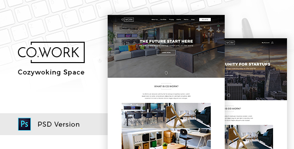 Preview image for CoWork - Open Office & Creative Space PSD Template
