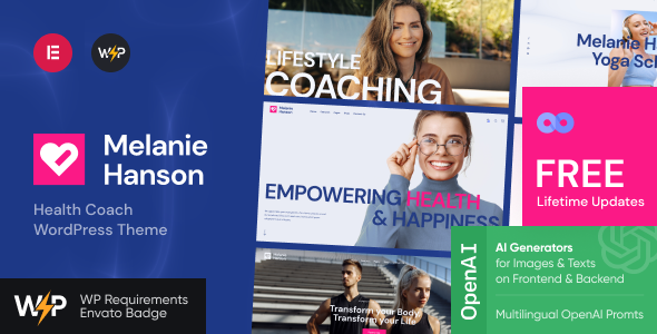 Melanie Hanson - Life & Health Coach WordPress Theme + Store