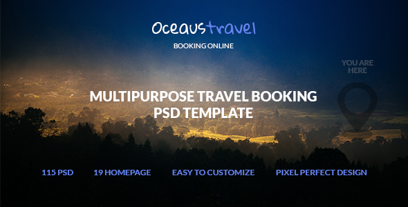Preview image for OCEAUS - Multipurpose Travel Booking PSD Template
