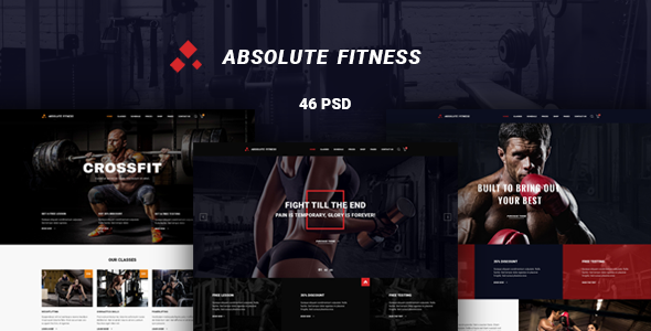 Product preview supplied for Absolute Fitness - PSD Template