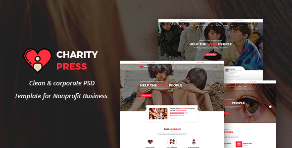 Charity Press - Non-Profit & Crowdfunding PSD Template