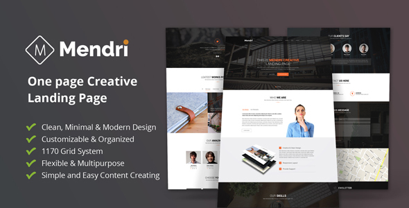 Mendri - Landing Page - PSD Template