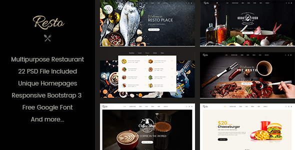 Resto | Multipurpose Restaurant & Cafe PSD Template