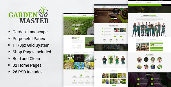 Garden Master - Gardening and Landscaping PSD Template