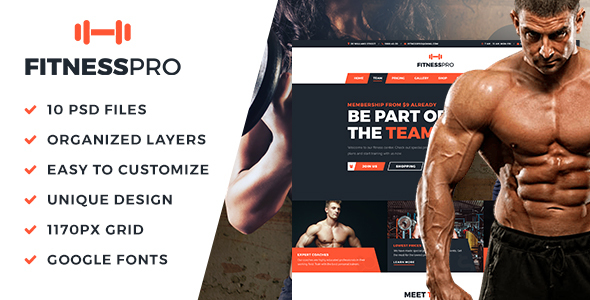 FitnessPro PSD Template