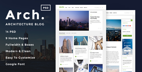 Arch - Architecture Blog PSD Template listing image