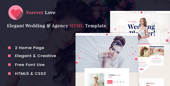 Preview image for Forever Love - Wedding & Agency HTML Template