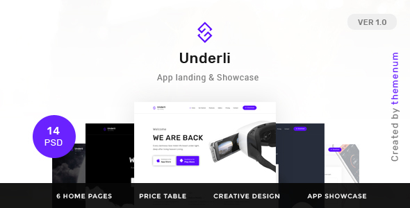 App Landing Page & Product Showcase PSD Template | Themenum