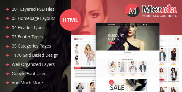 Preview image for Menda - eCommerce Html Template