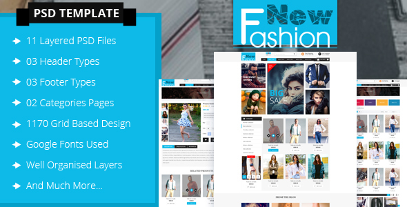 Fashion eCommerce PSD Template listing image