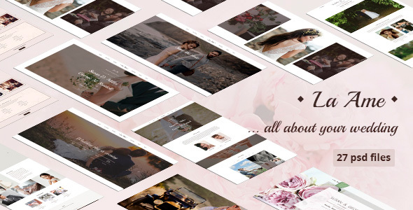 La Ame — Elegant Wedding PSD Template