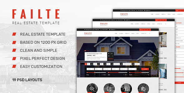 Failte — Sale & Rent Real Estate PSD Template