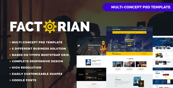 Factorian - Multi-Concept PSD Template