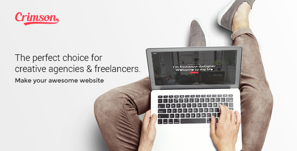 Product preview supplied for Crimson - A WordPress Theme for Freelancers