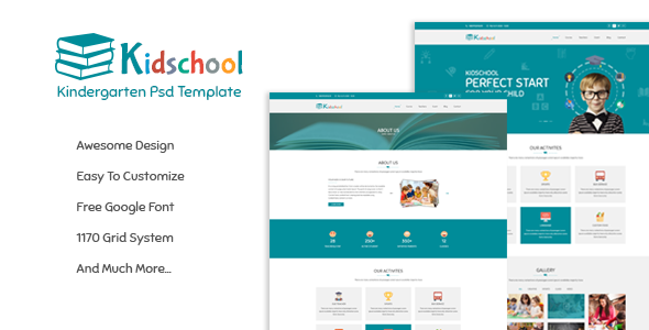Kidschool - Kindergarten School PSD Template