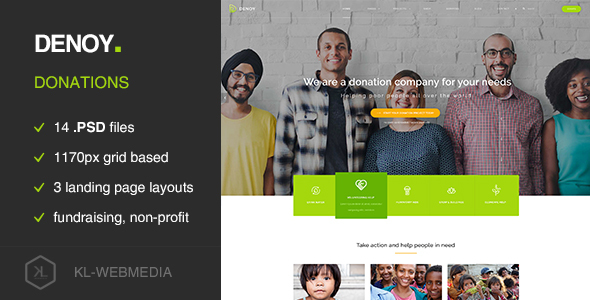 Denoy - Fundraising & Donation PSD template