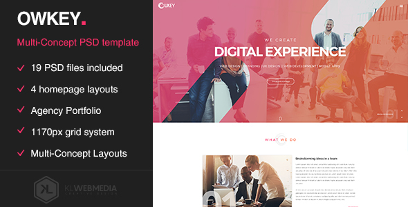 Owkey - Multi-Concept Portfolio PSD template listing image