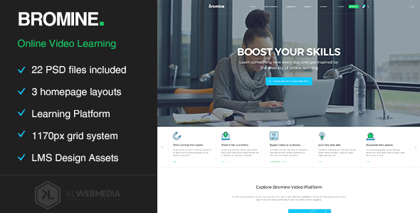 Bromine - Online Learning Platform PSD template
