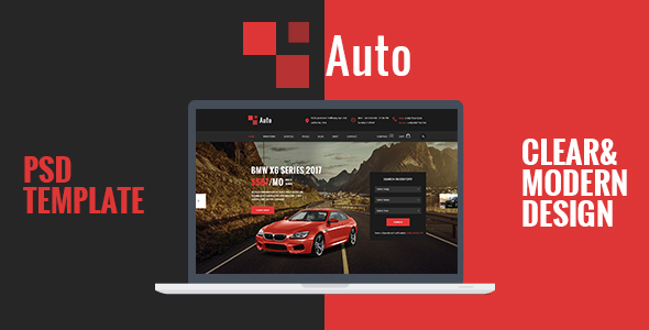 AUTO – Modern Car Rental Service PSD Template