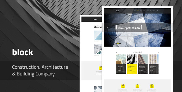 Block — Construction, Architecture, Building Company PSD Template