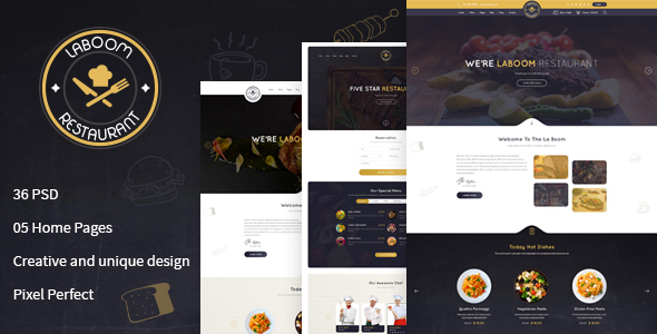 La Boom - Food & Restaurant PSD Template