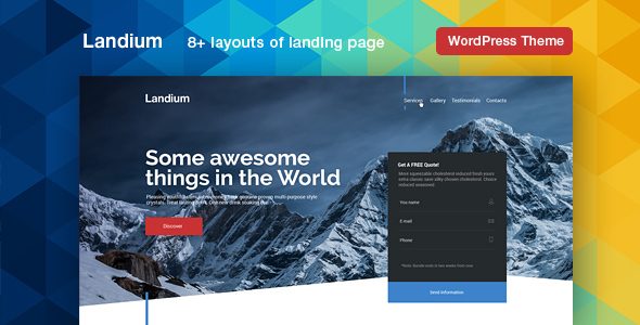 Landium - APP Landing Page WordPress Theme