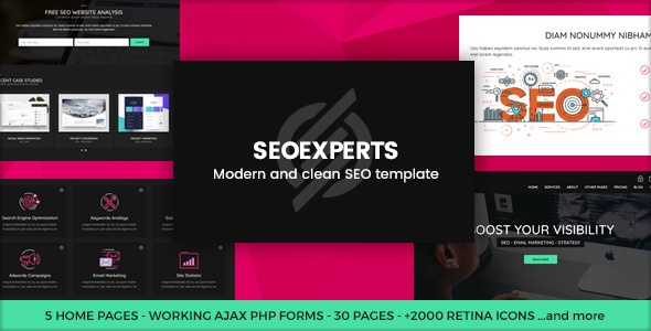 Product preview supplied for SeoExperts - SEM and Social Media Marketing Template