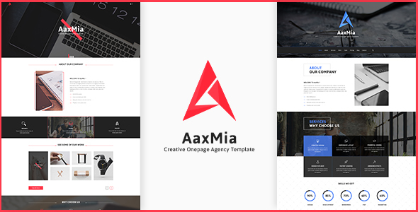 AaxMia - Onepage PSD Template listing image