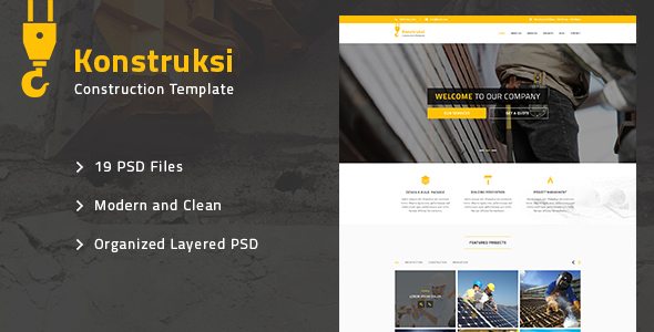 Konstruksi - Construction and Building PSD Template