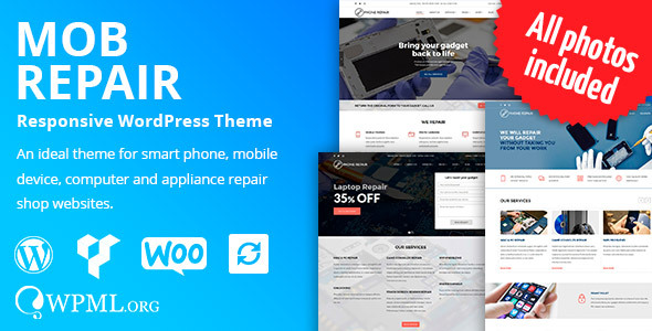 MobRepair - Mobile Phone Repair Services WordPress Theme product preview