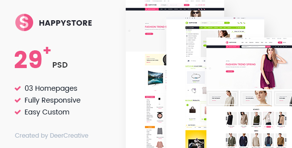 HappyStore | Multi-Purpose Responsive Ecommerce PSD Template