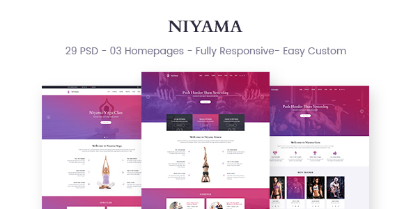 Niyama | Multipurpose Yoga & Gym, Dance Psd Templates listing image
