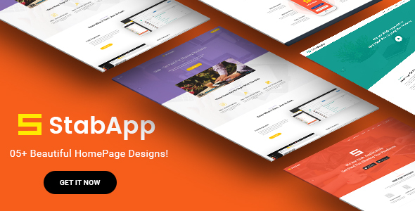 Product preview supplied for StabApp - App Landing Page -  PSD Template