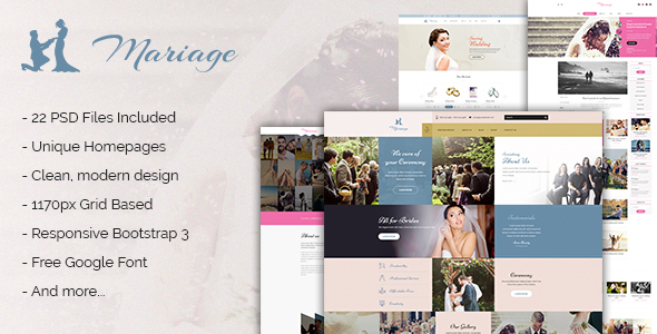 Mariage - Business & Wedding PSD Template