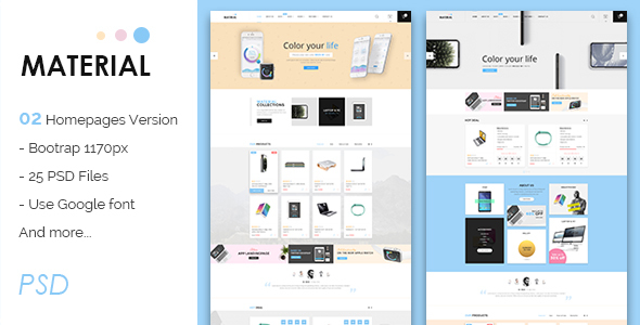Material - Multi-Purpose eCommerce PSD