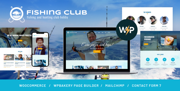 FishingClub - Fishing & Hunting WordPress Theme product preview