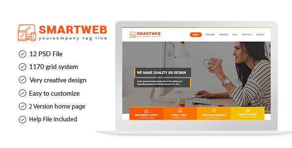 Smartweb - Freelancer Web & Graphic Agency PSD Template