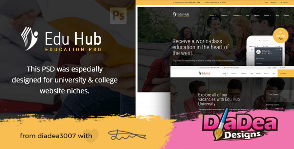 Edu Hub - College & Education PSD Template