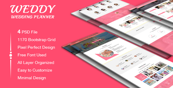 Weddy - Wedding Planner PSD Template