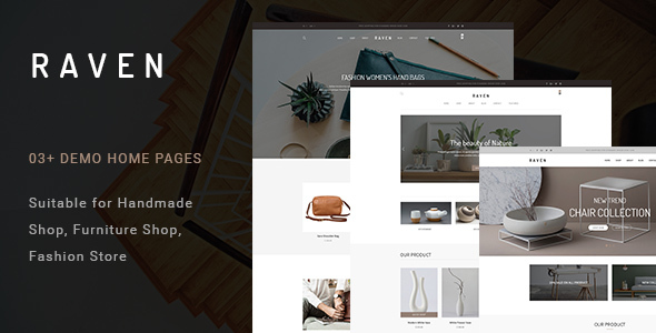 Raven - Handmade and Furniture Shop PSD Template listing image