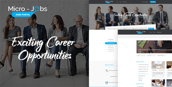 Micro Jobs - Search Portal PSD Template