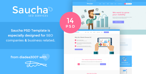 Saucha - Marketing & Seo PSD Template