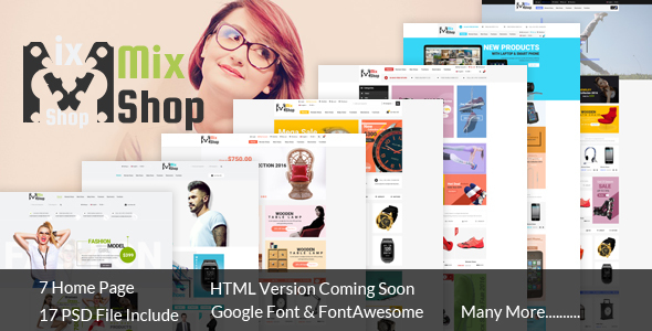 MixShop eCommerce PSD Template product preview