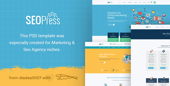 SeoPress - Digital Marketing Agency PSD Template listing image