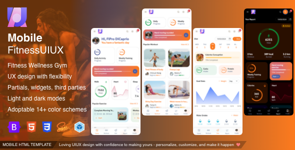 FitnessUIUX AI Fitness Wellness Gym Mobile App Bootstrap 5 HTML Template