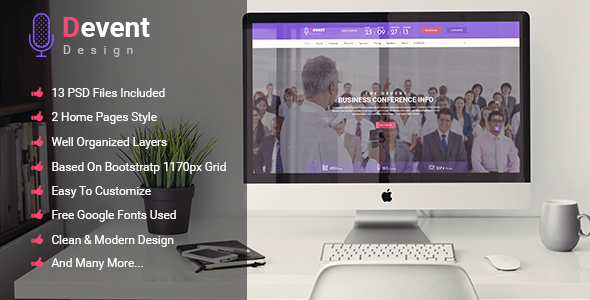 Devent - Events & Conference PSD Template