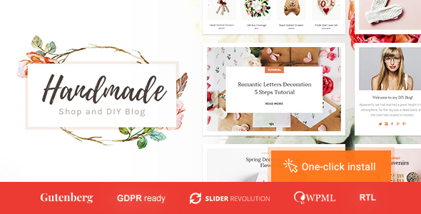 Handmade Shop - Handicraft Blog & Store Creative WordPress Theme